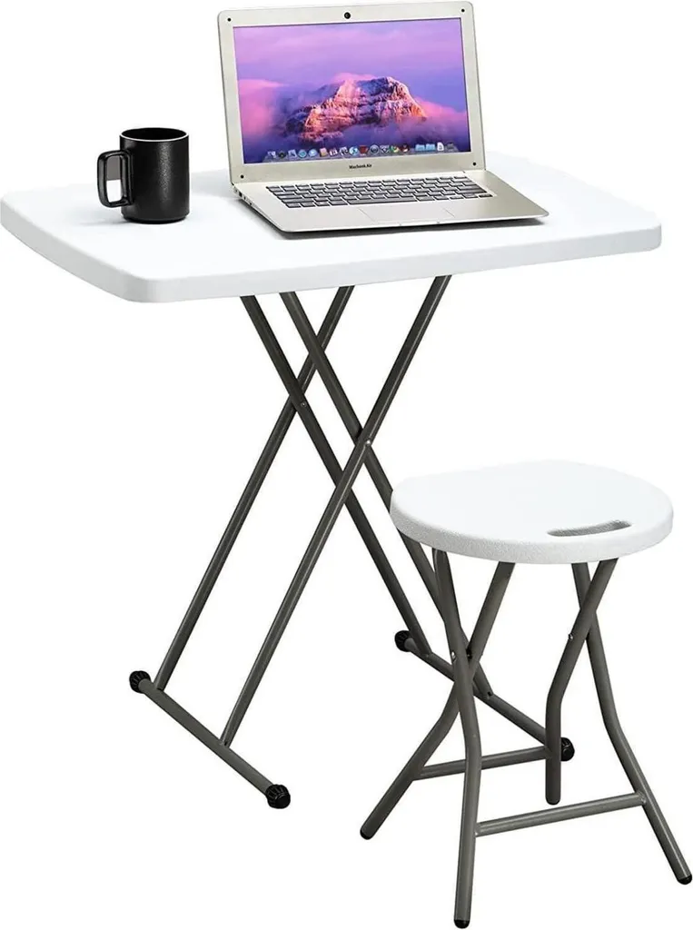 Table de camping pliante 76cm blanche de 2,5FT robuste pour jardin