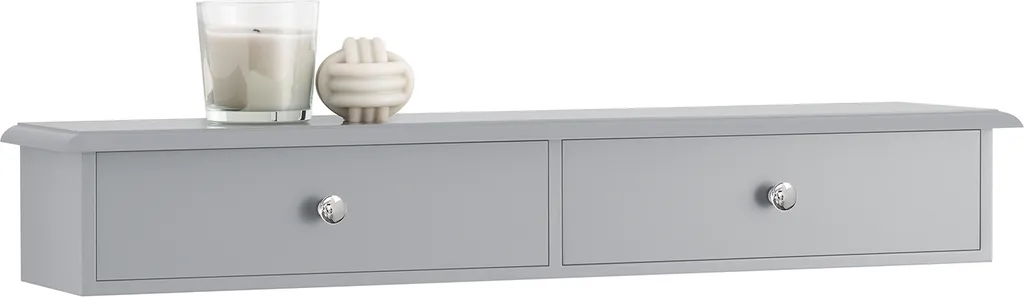 SoBuy FRG43-HG Mensola da Muro Grigia con 2 Cassetti - Offerta Online