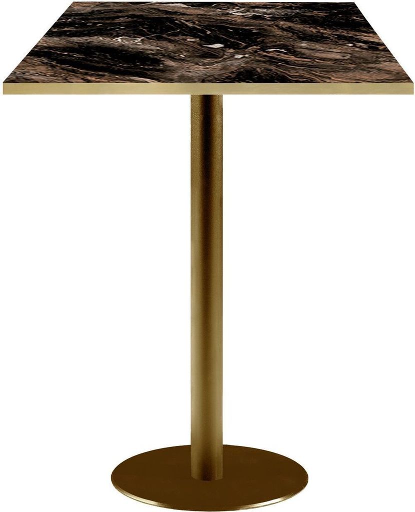 Hochtisch 60 x 60 cm Rom Bistro glänzend geäderter Marmor