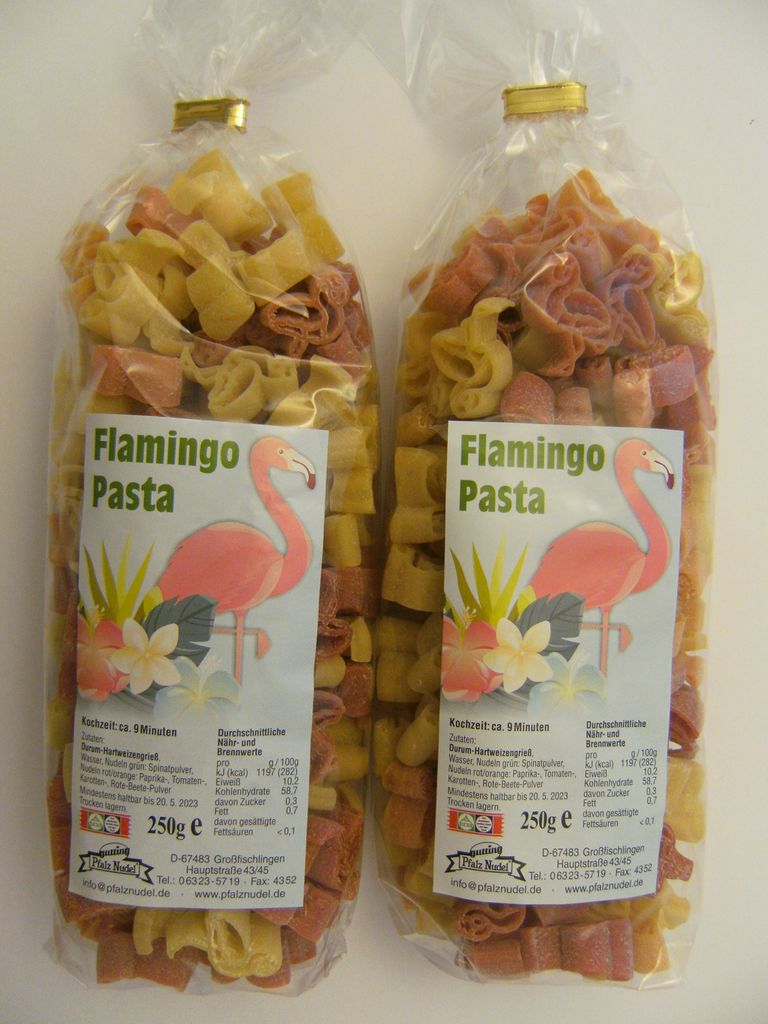 Streuteile Flamingos aus Nudelteig, 2X 250 g, Nudeln, Produktbild 