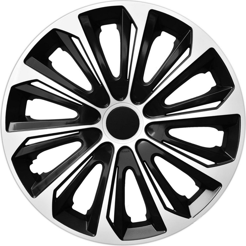 J&J AUTOMOTIVE | Puklice Strong 15" Biela a Čierna 4ks Obrázok produktu