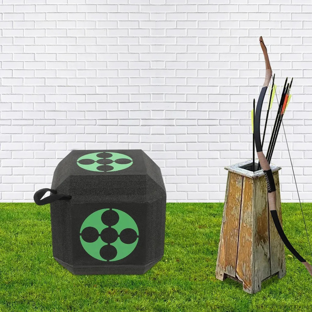 Cible de tir à l'arc cube vert clair anti-transpercement - 3