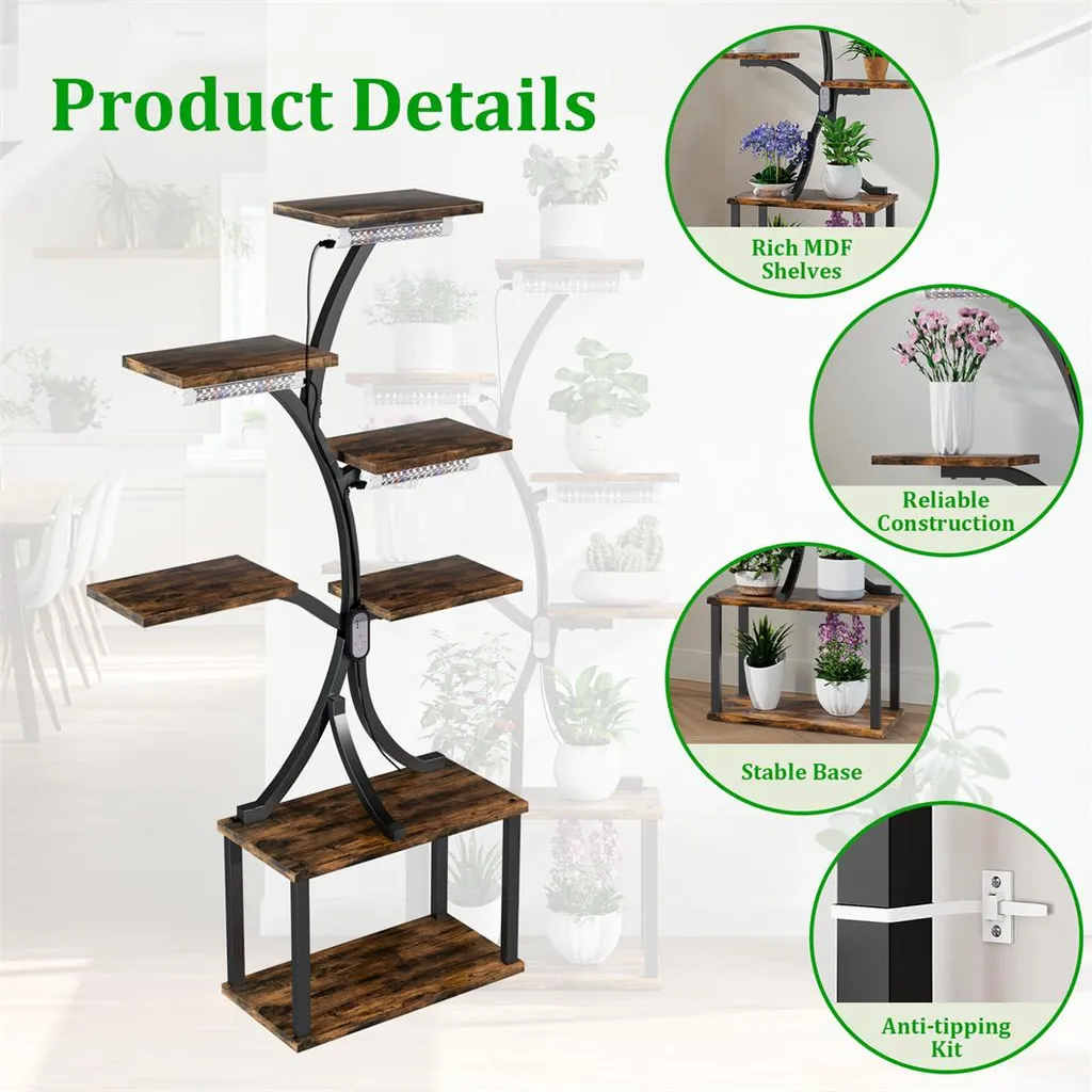 Support fleurs d'angle pour salon et balcon optimisé pour petit espace - 6