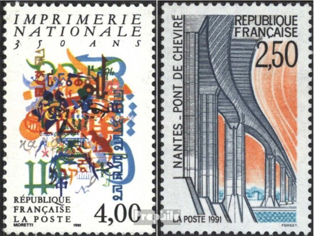 Briefmarken Frankreich 1991 Mi 2830,2832 (kompl.Ausg.) gestempelt Druckerei