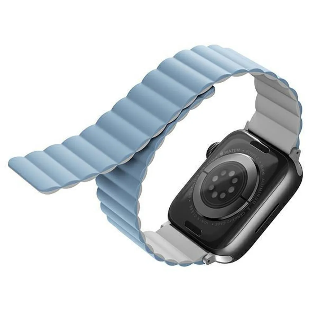 Cinturino Reversibile Uniq Revix per Apple Watch 45mm Bianco Blu