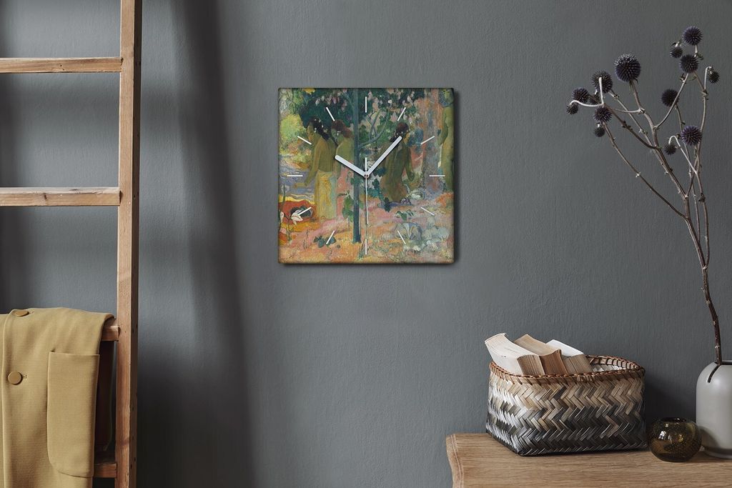 Coloray Hodiny Unikátní 30x30 cm Tiché hodiny Pro obývací pokoj a kuchyň Nástěnné hodiny Plátno Bílé ručičky hodin - Ztracený Eden ...