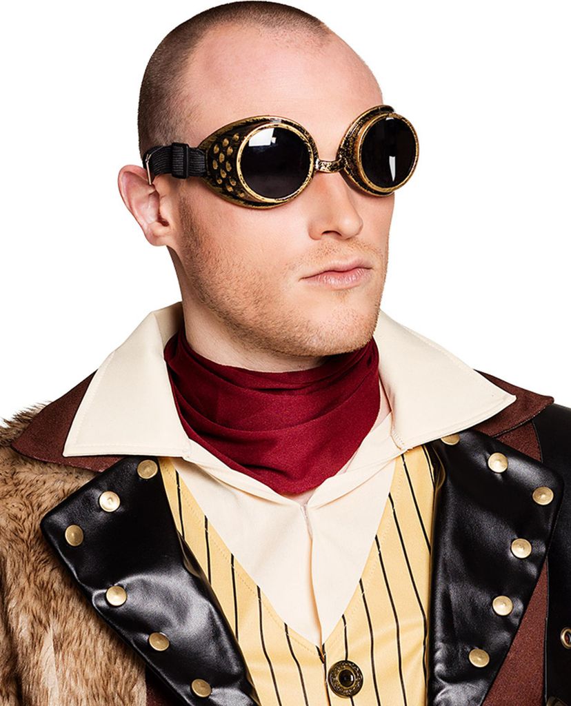 Lunettes de pilote steampunk beige-marron-noir - taille Image du produit 