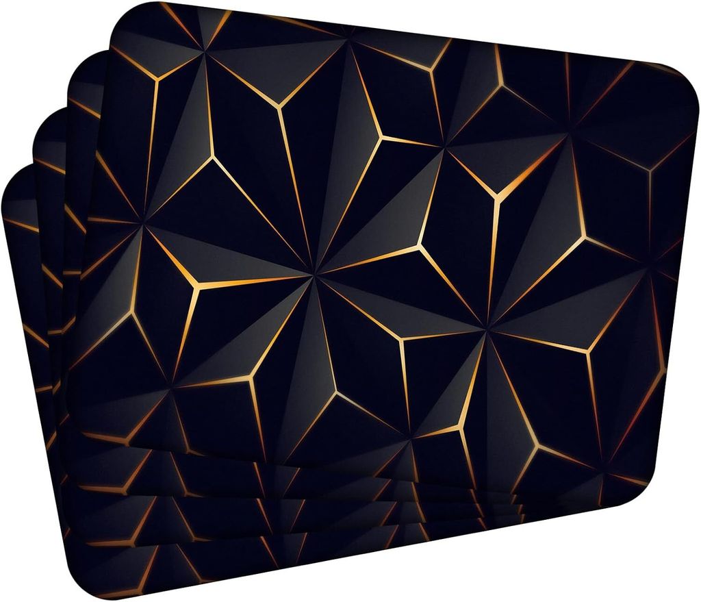 Sada 4 prostírání 40x30 cm Low Poly Black and Gold Obrázek produktu 