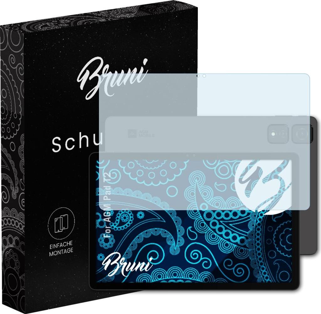Bruni Basics-Clear 2x Schutzfolie kompatibel mit AGM Pad T2 Folie