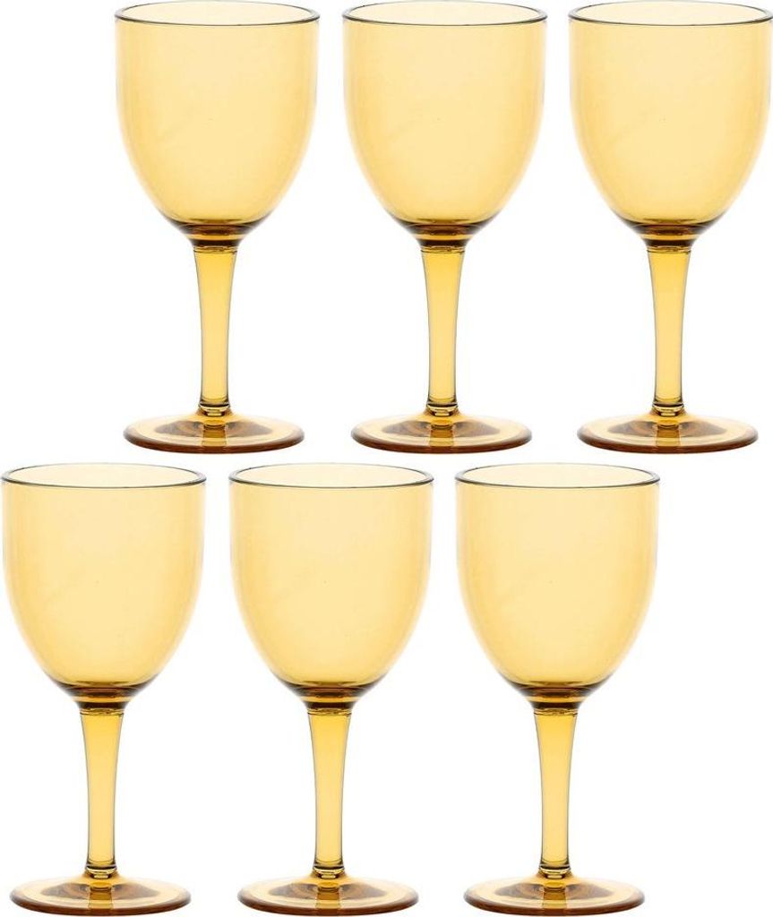 ROSE&TULIPANI FIABA Set of 6 acrylic wine glasses 400 ml amber