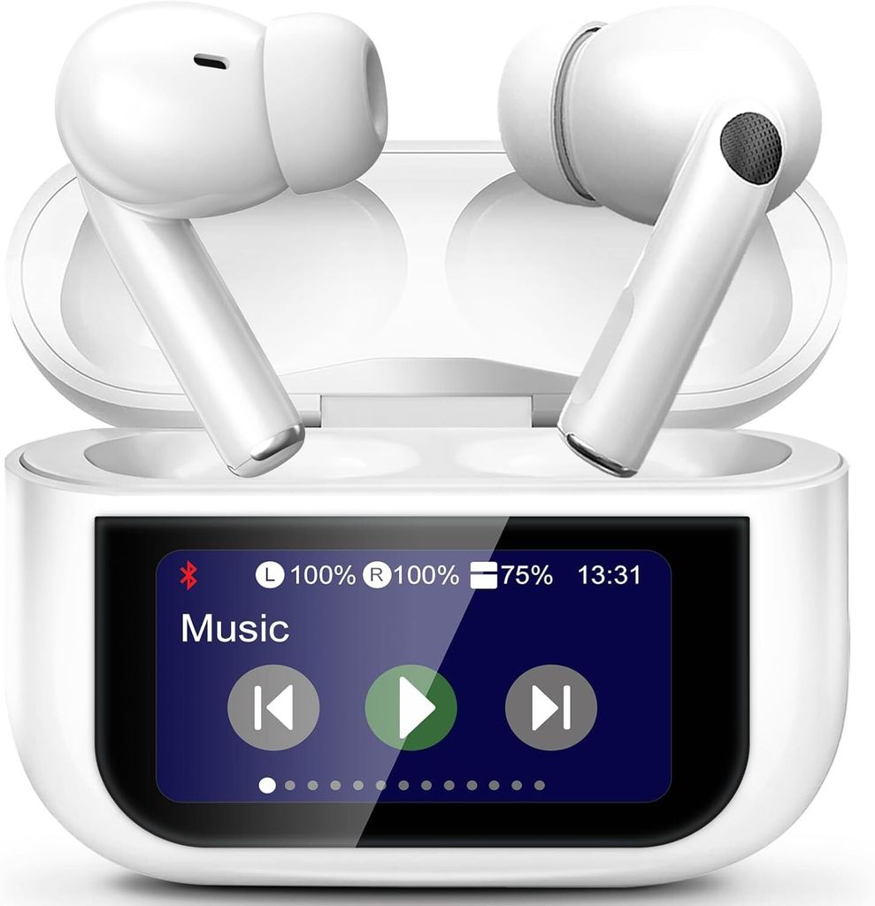 Hervorragende Geräuschunterdrückun gKopfhörer Kabellos Bluetooth 5.4 in Ear, ANC+ENC Noise Cancelling, 13 Schaltbare Bildschirm, Earphones Touch...