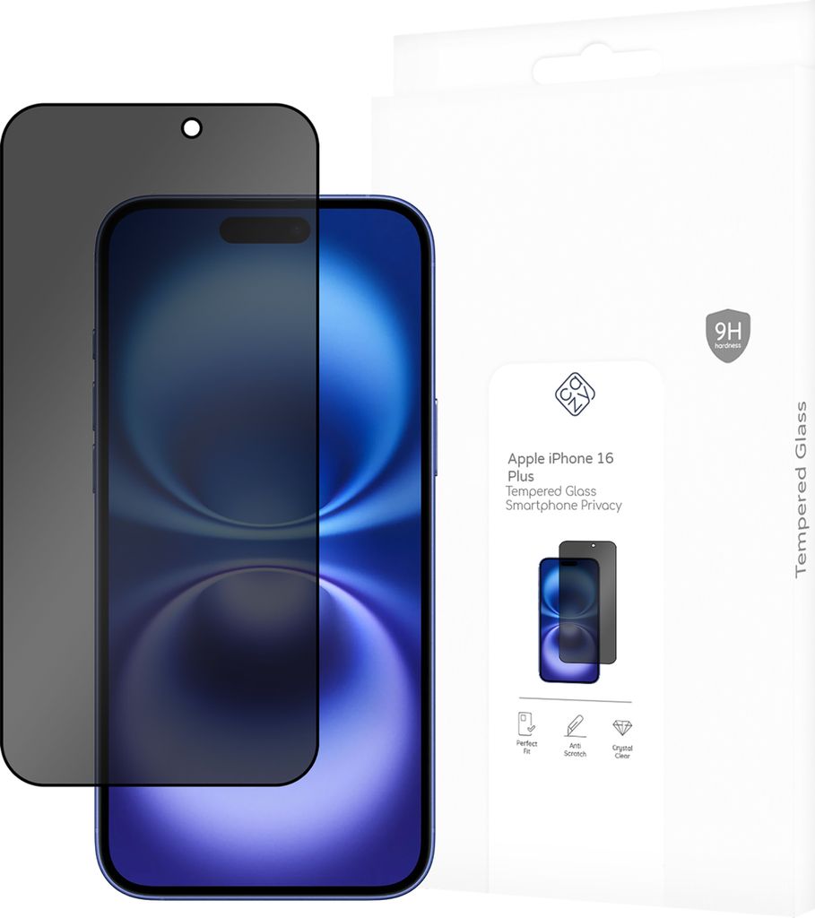 Schutzfolie Apple iPhone 16 Plus - Panzerglas - Cazy - Schwarz