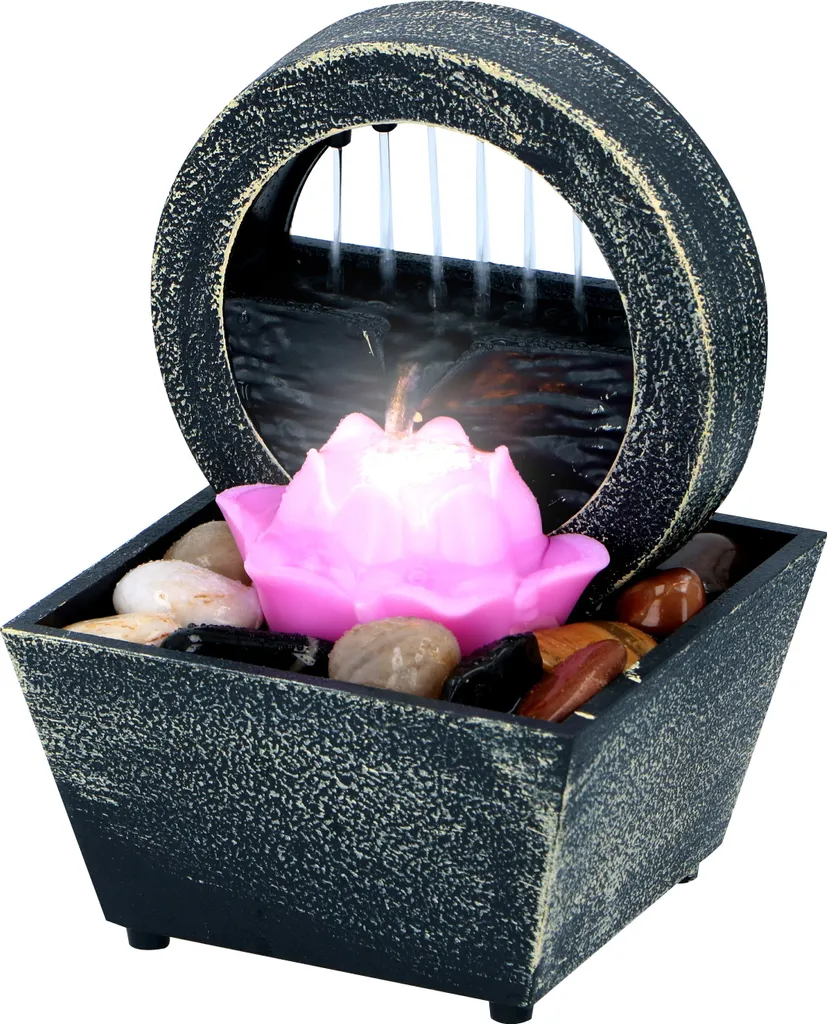 Fontaine d'intérieur anti-stress fleur de lotus LED pour maison zen