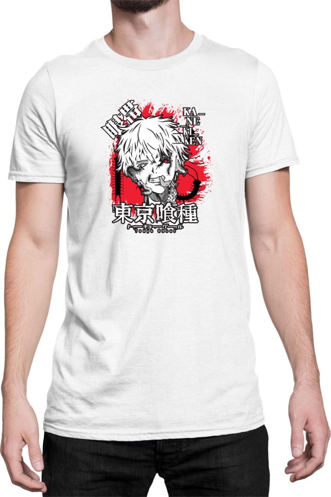Herren T-Shirt Japan Anime Manga Tokyo Ghoul 02 Ghoul, Man 5XL / Weiß