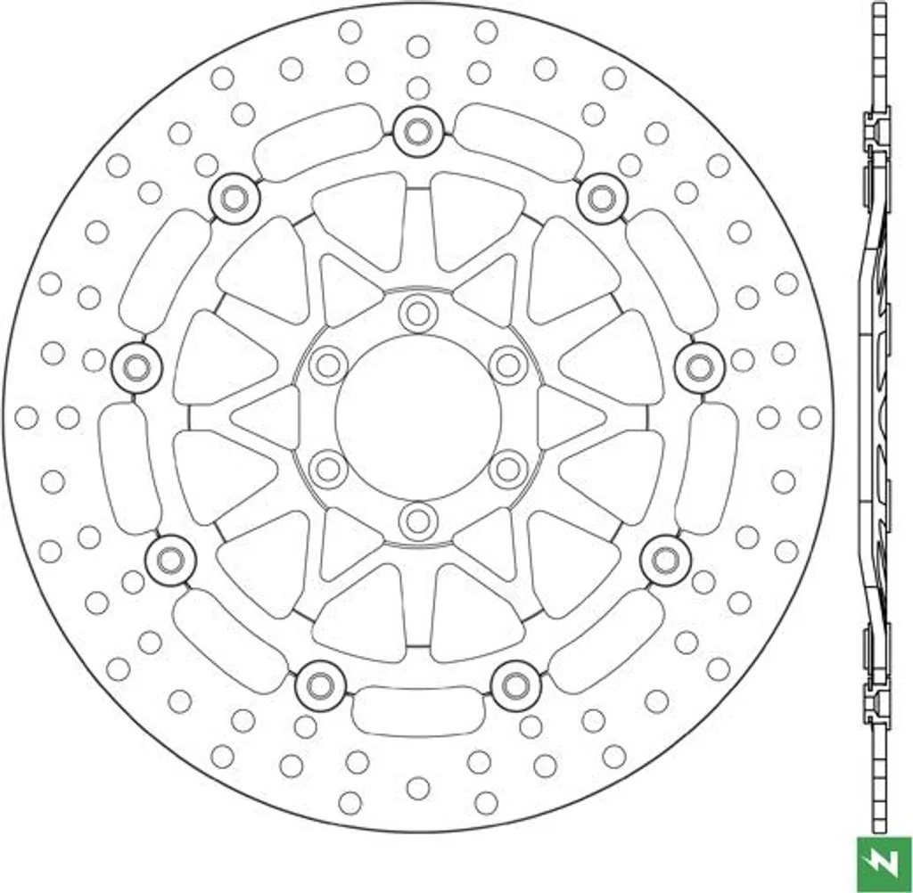 Disque de frein moto flottant Ø 320 mm haute endurance série DF5306