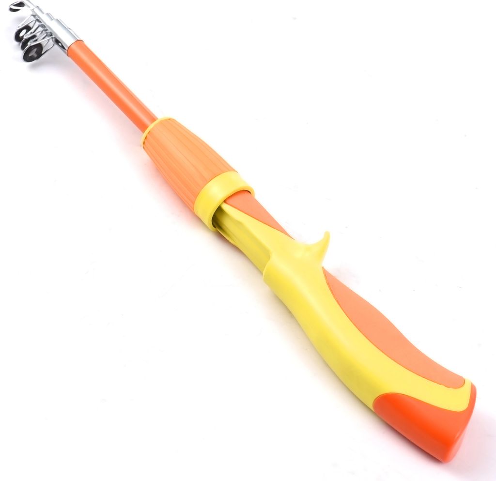Kinder Teleskop Angelrute 1,3 m Fiberglas Tragbare Angelrute Zusammenklappbare Angelausrš¹stung