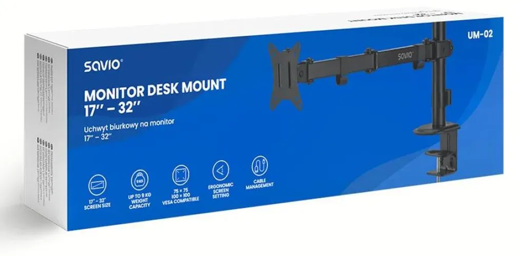 Support de bureau Savio pour écran PC 17 à 32 pouces - Fixation stable