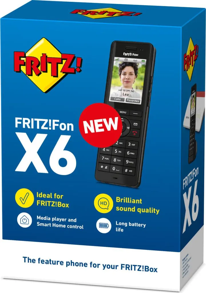 Combiné DECT FRITZ!Fon X6 Noir Idéal pour Maison et Télétravailleur