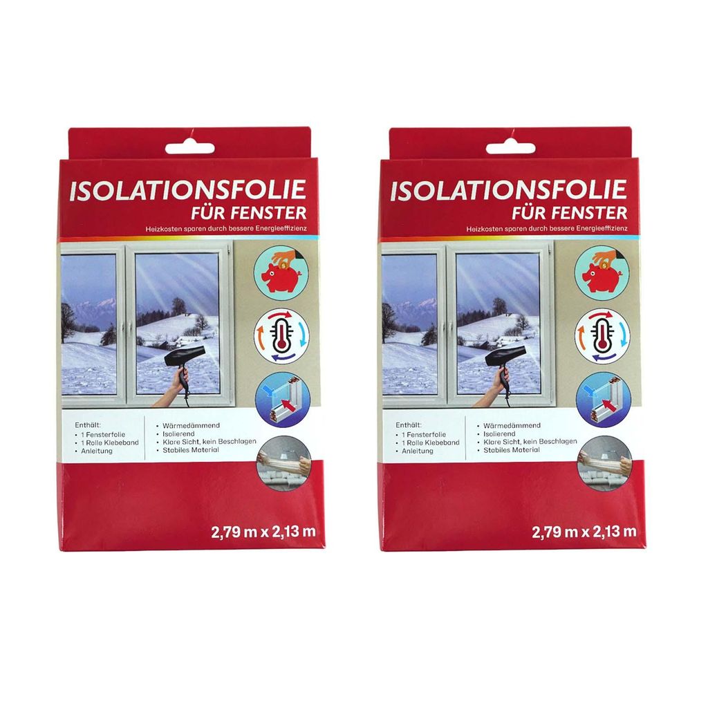 2x Isolationsfolie für Fenster Transparent je 2,79 x 2,13 m Produktbild 