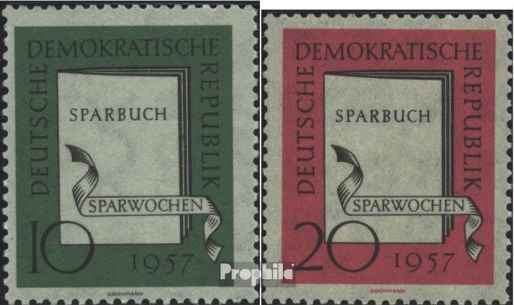 Briefmarken DDR 1957 Mi 598-599 (kompl.Ausgabe) postfrisch Produktbild 