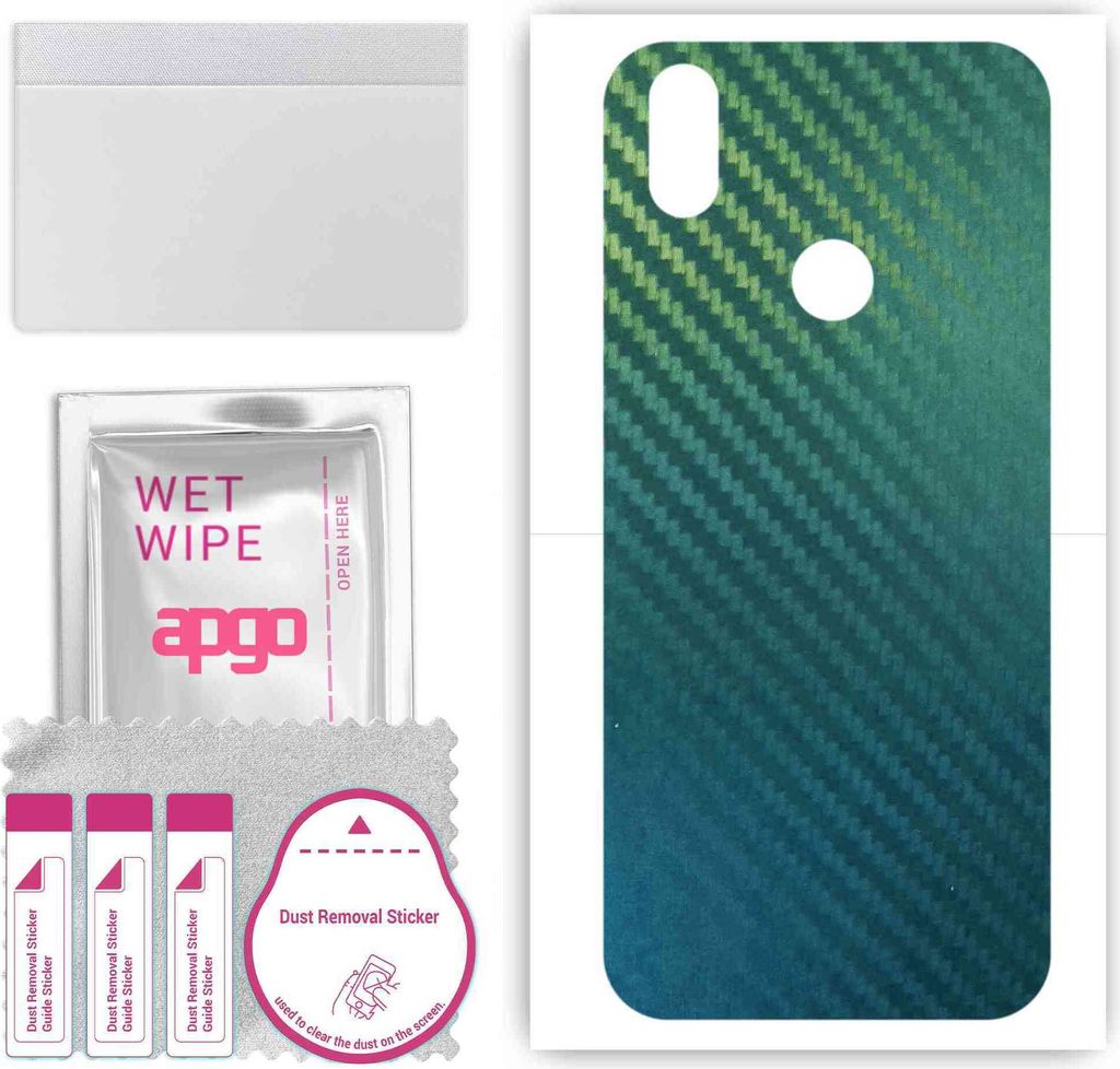 apgo Rückseite Schutzfolie, Skin, kompatibel mit Doogee BL500 Lite, Hinten Displayschutzfolie aus Vinylfolie, kratzfest, einfache Montage - Kohlen...