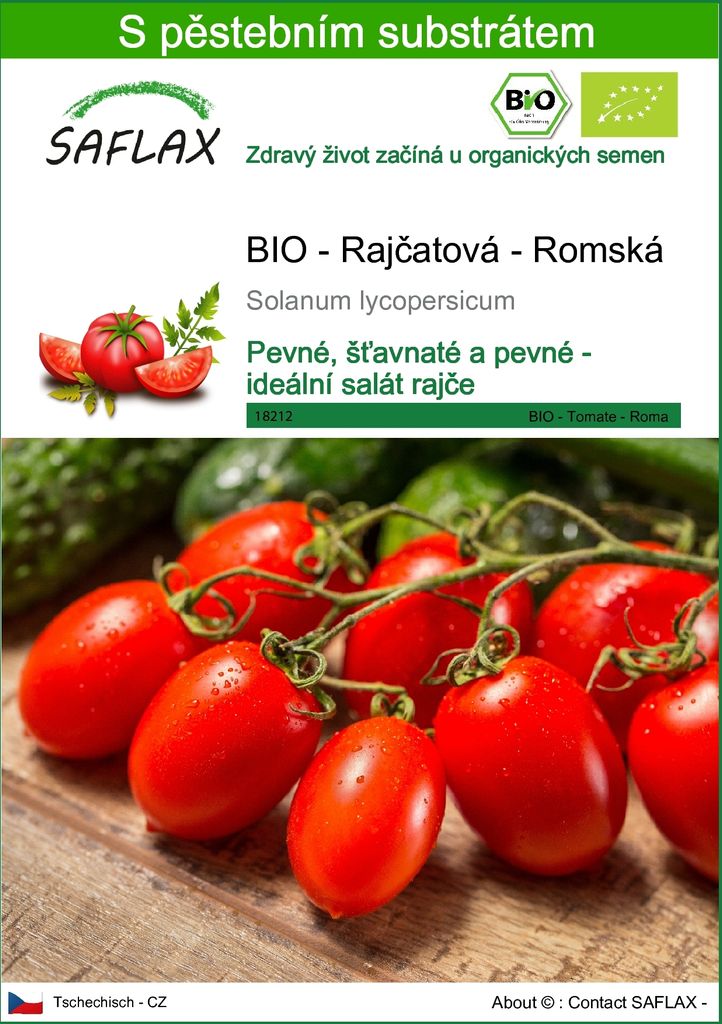 SAFLAX - BIO - Rajčatová - Romská - Solanum lycopersicum - Obrázek produktu 