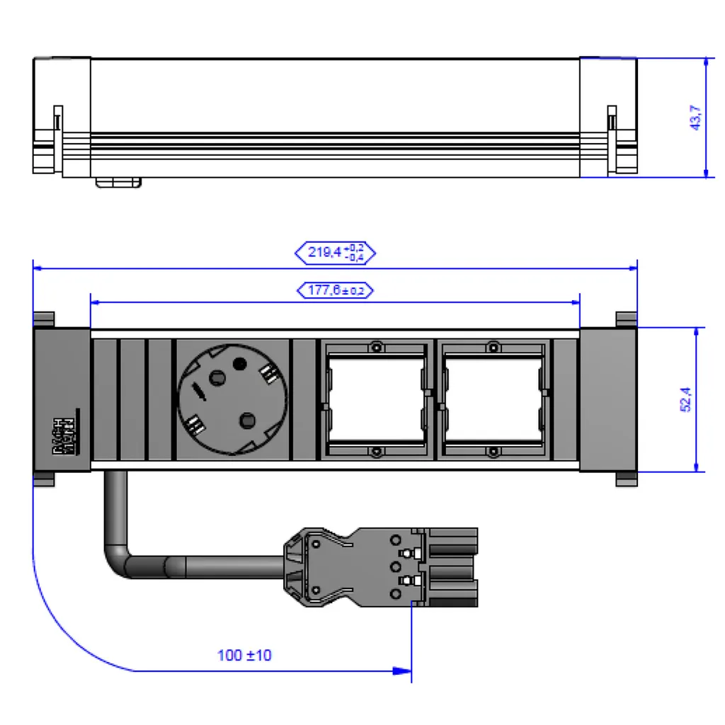Câble de Prolongation Bachmann Power Frame 916.001 pour Bloc Prise