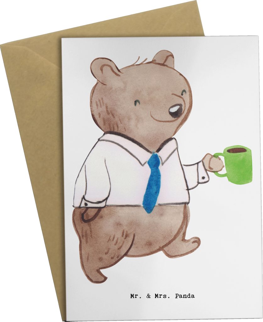 Mr. & Mrs. Panda Grußkarte Beamter Herz - Weiß - Geschenk, einladungskarten, Öffentlicher Dienst, Erfolgreich, Homeoffice, Grußkarten, Studium,...