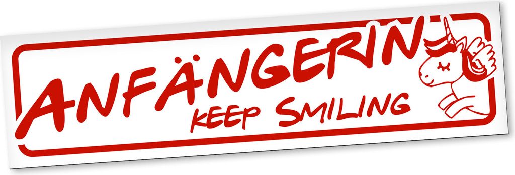 PantherPixel Anfängerin Keep Smiling Magnetschild Auto Fahranfänger Magnetfolie Geschenkidee 30 x 8 cm REFLEKTIEREND