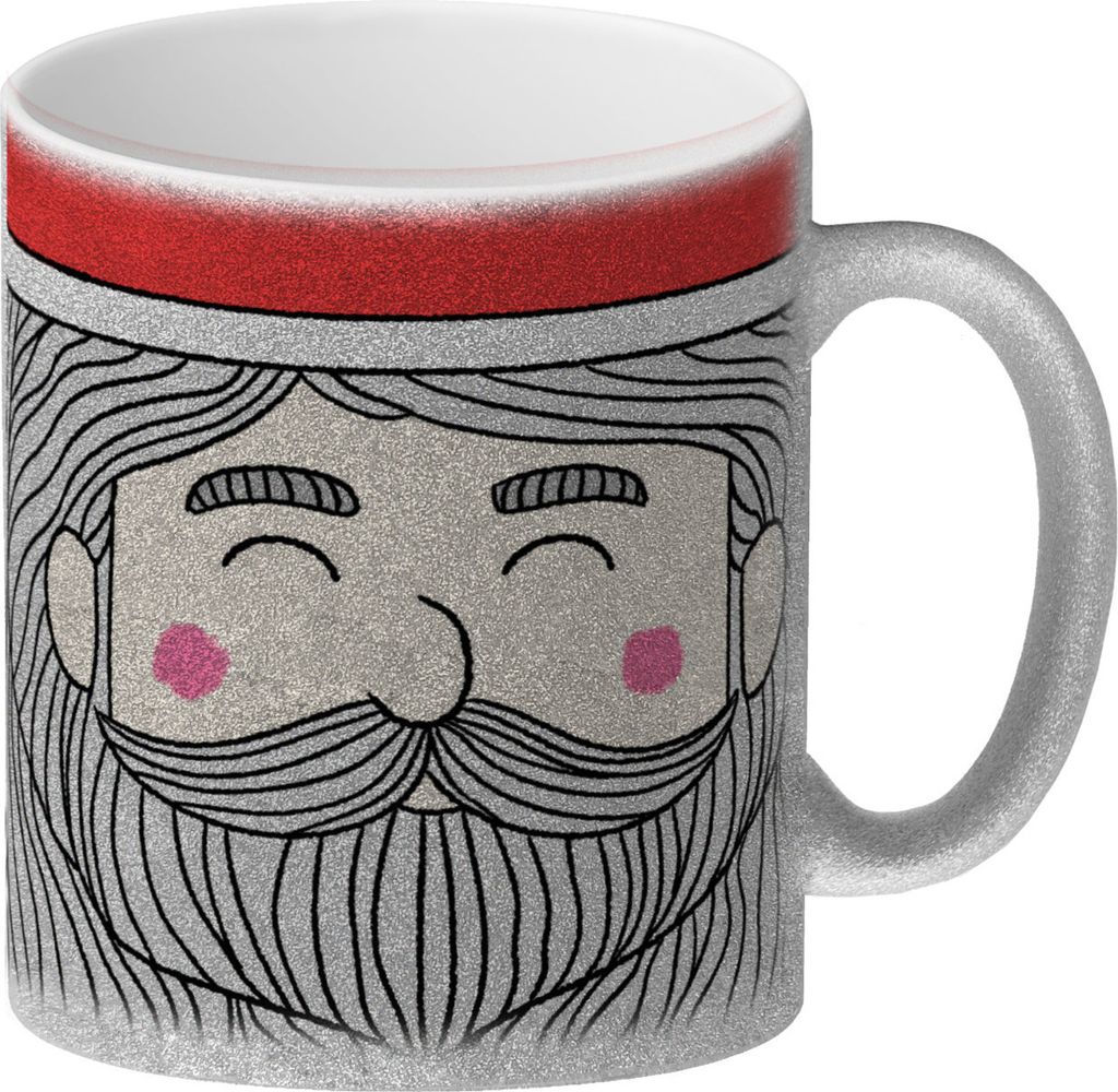Santa Claus Glitzer-Kaffeebecher mit tollem weihnachtlichem Motiv