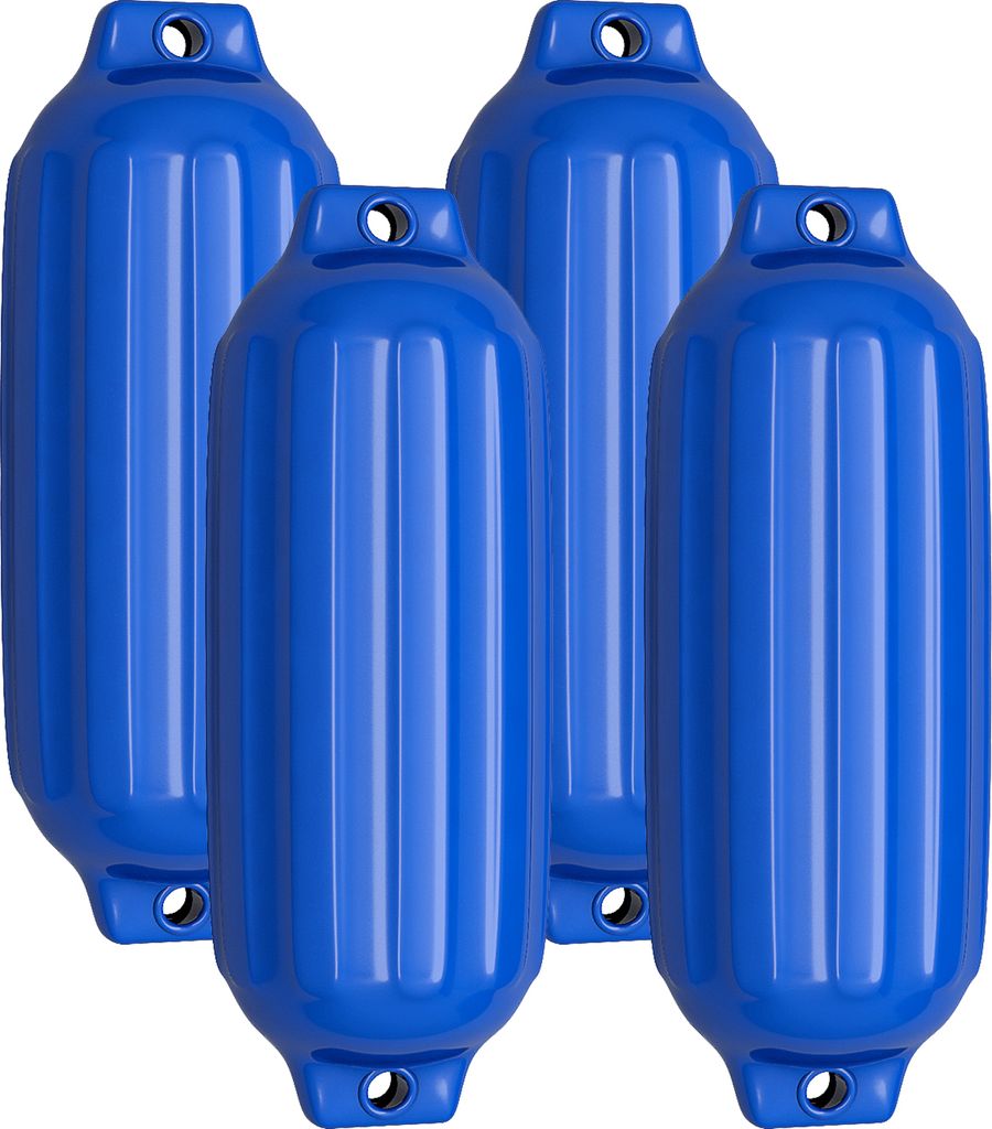 COSTWAY 4er Set Bootsfender Langfender Kugelfender Set Boot Rammschutz Stegfender blau