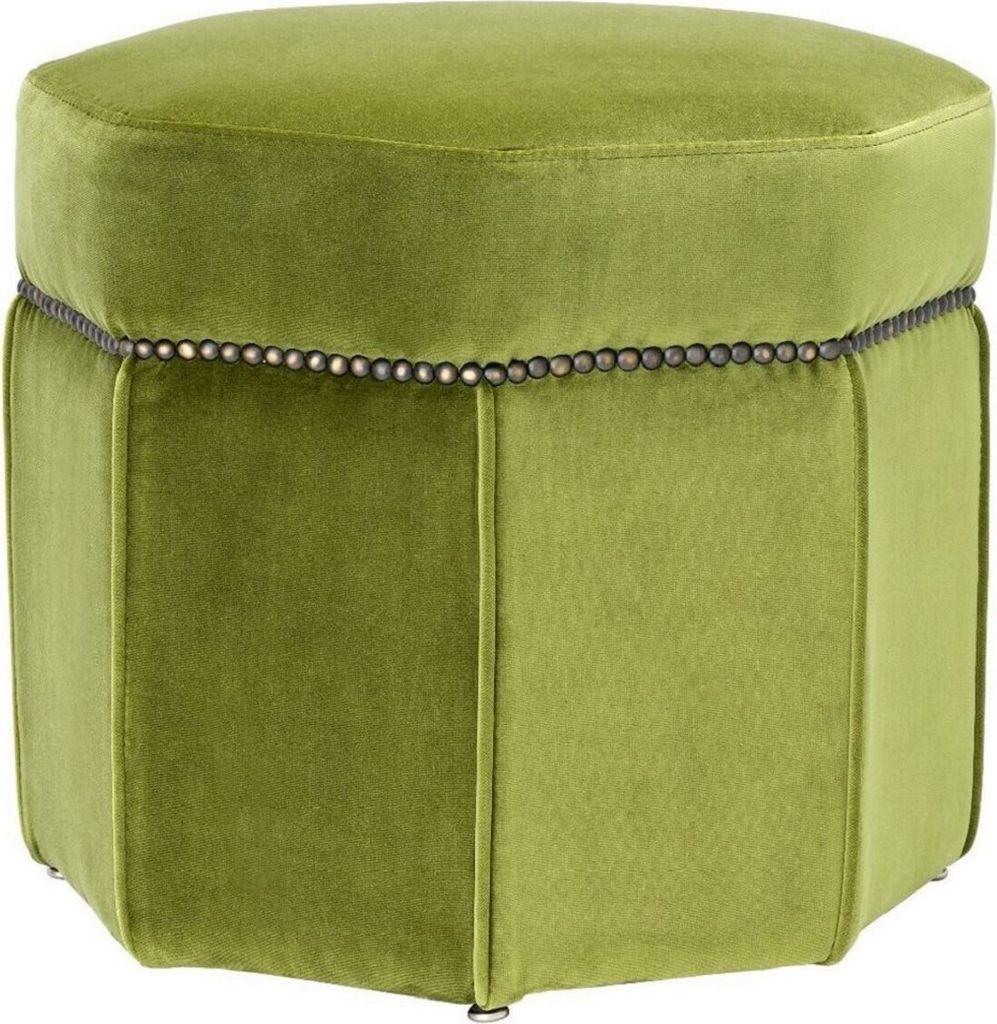 Casa Padrino Luxus Hocker Hellgrün / Antik Messingfarben 46 Produktbild 
