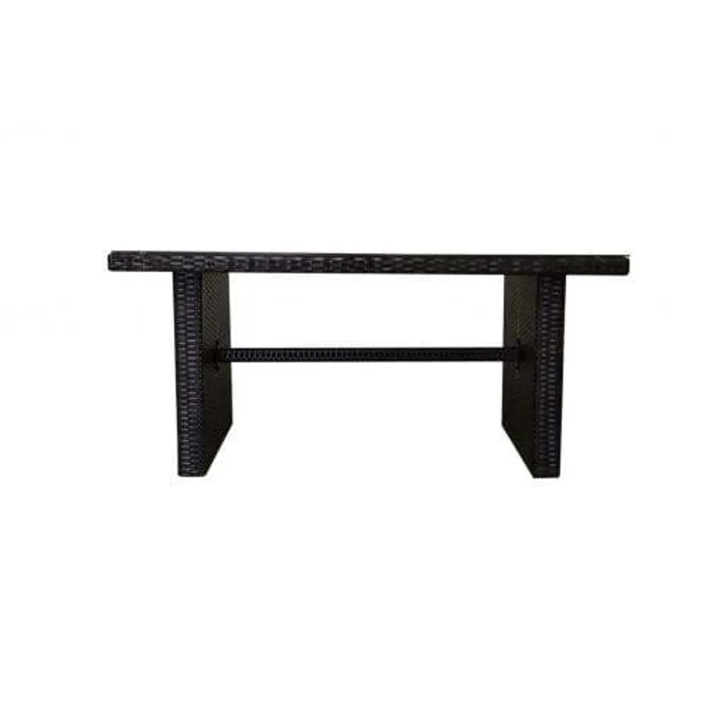 Table d'extérieur résistante aux intempéries en technorattan 140x70