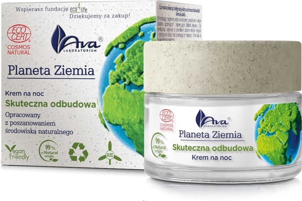 Ava Laboratorium Planeta Ziemia Krem na noc skuteczna odbudowa, 50 ml