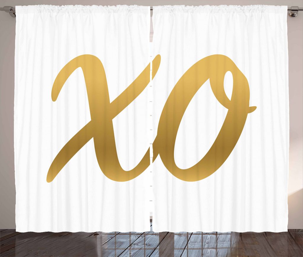 ABAKUHAUS Xo Rustikaler Gardine, Klassische Vintage Design, Schlafzimmer Kräuselband Vorhang mit Schlaufen und Haken, 280 x 175 cm, Braun Weiß Sand