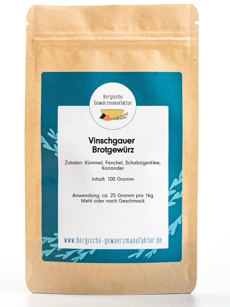 Vinschgauer Brotgewürz ohne künstliche Zusatzstoffe und Produktbild 