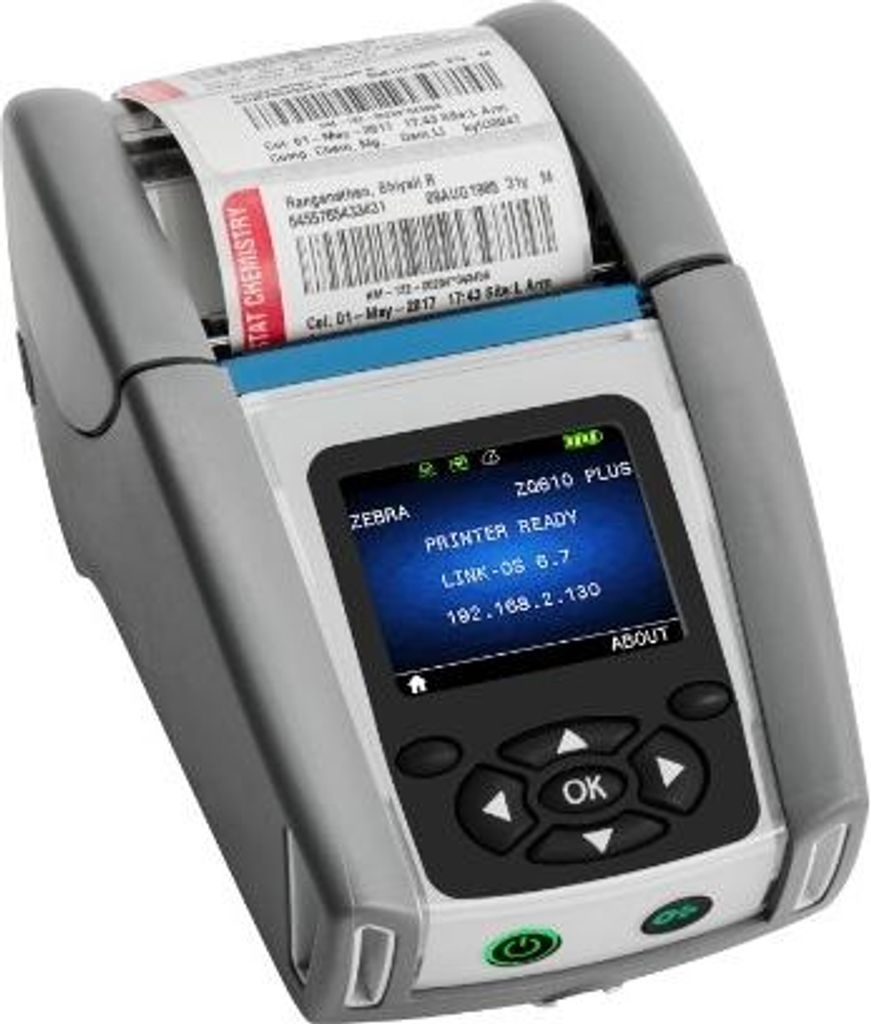 ZQ610 Plus-HC - Mobiler Bon- und Etikettendrucker für das Gesundheitswesen, 55.4mm, Druckbreite 48mm, Bluetooth + WLAN