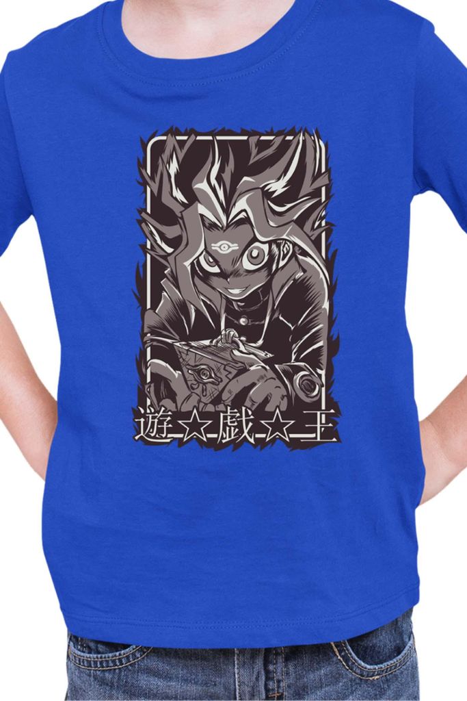 Kinder T-Shirt Japan Manga Anime Comics Yu Gi 027, / Blau