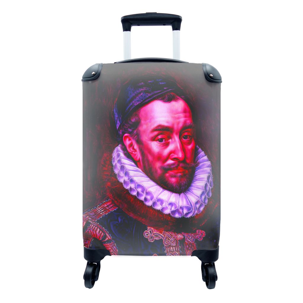 MuchoWow Koffer Handgepäck Trolley Rollkoffer Kleine Reisekoffer mit 4 Rollen - Wilhelm von Oranien - Adriaen Thomasz - Rot - Cabin Size < 55x40...