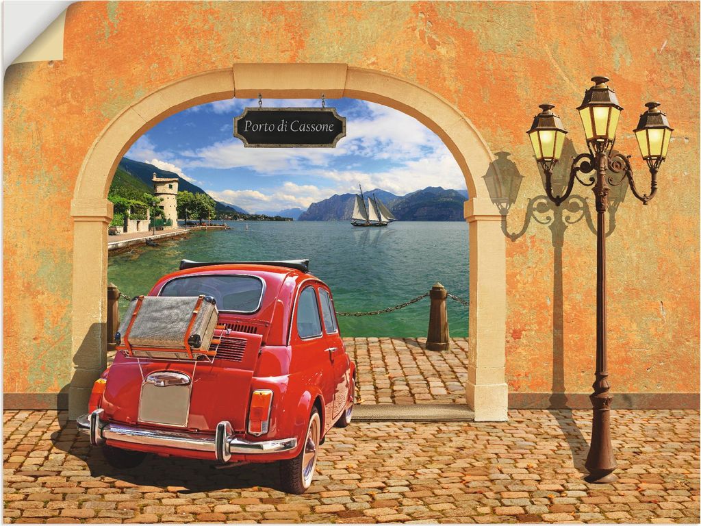 ARTland Wandbild, selbstklebend Kleiner italienischer Hafen Größe: 40x30 cm