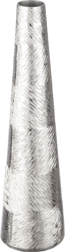 Vase Conique Sinar en Aluminium Argenté Taille L, Lot de 3 Pièces