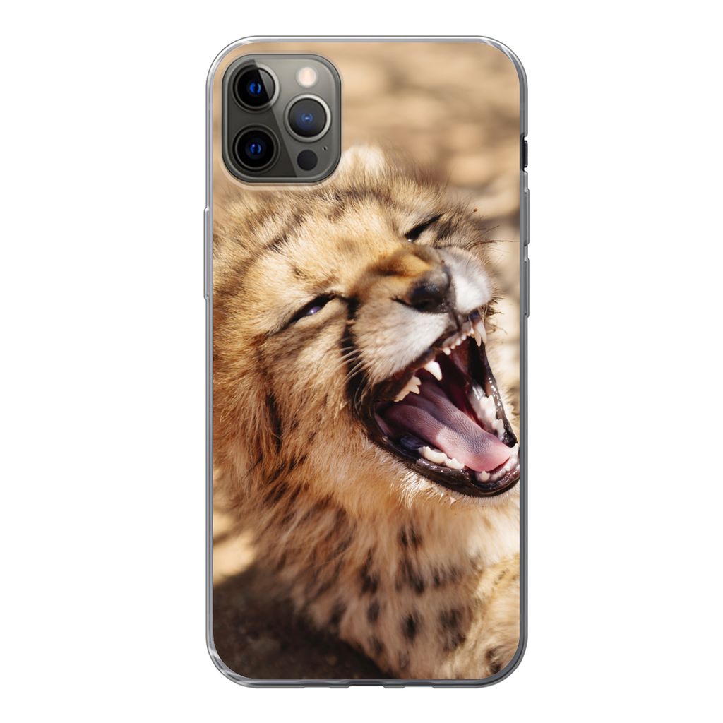 MuchoWow Handyhülle Schutzhülle Hülle für iPhone 13 Pro Max Gepard - Tier - Nahaufnahme Silikon Softcase Handy Hülle - Mobiltelefon