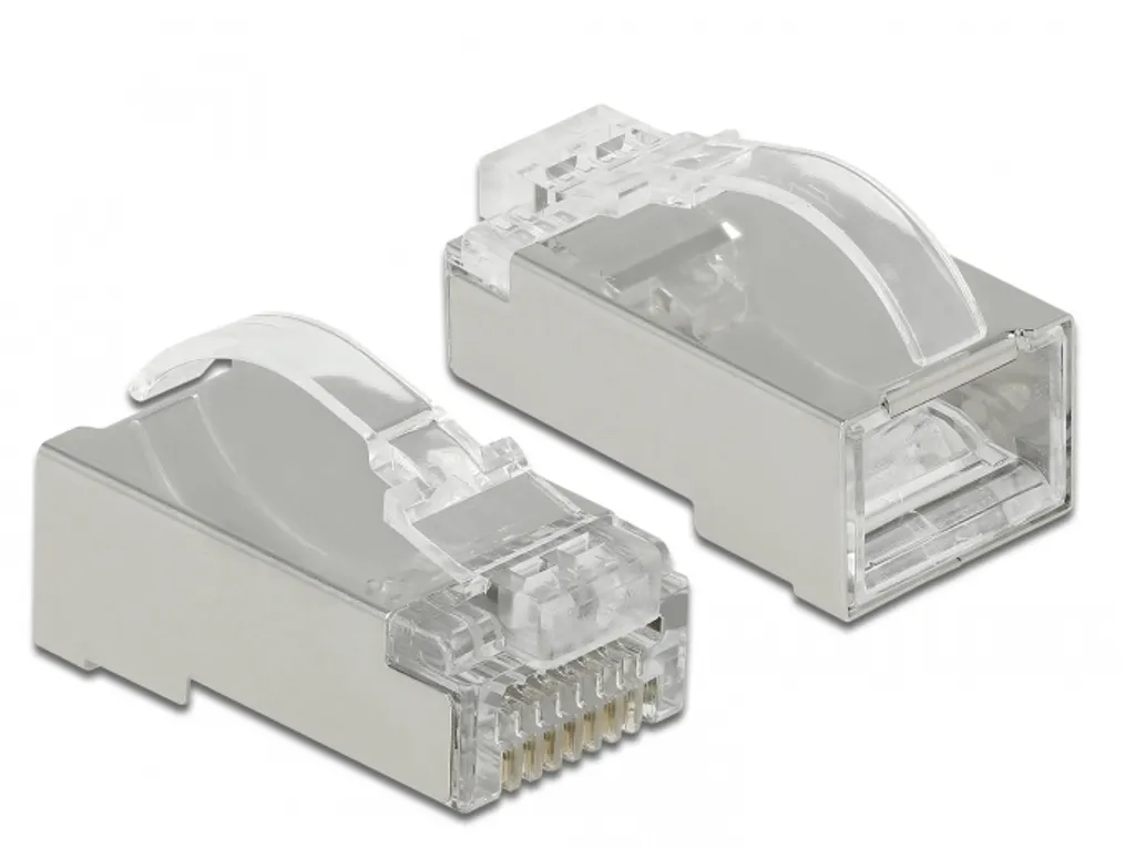 DELOCK RJ45 Crimp+Cut+Curve Stecker Cat.6 STP 20 Stück