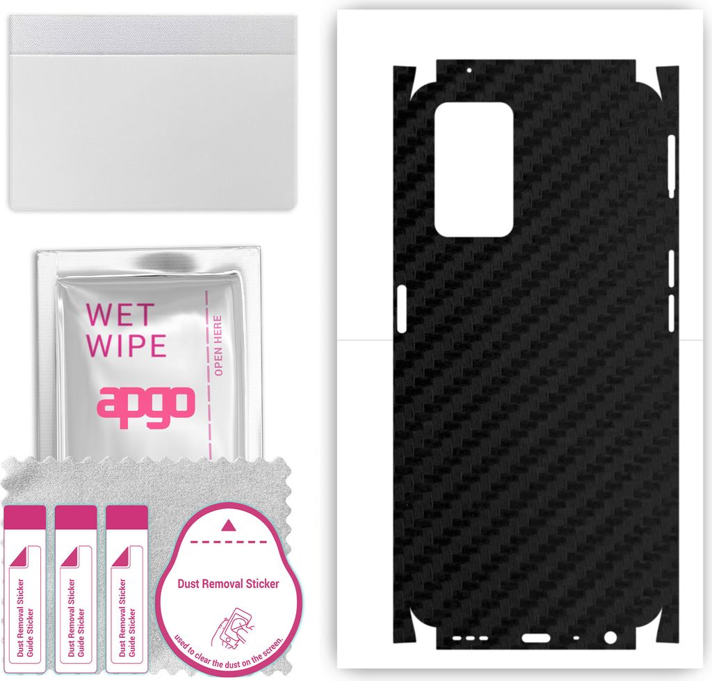apgo Rückseite + Seiten Schutzfolie, Skin, kompatibel mit Oppo A36, Hinten Displayschutzfolie aus Vinylfolie, kratzfest, einfache Montage - Schwar...