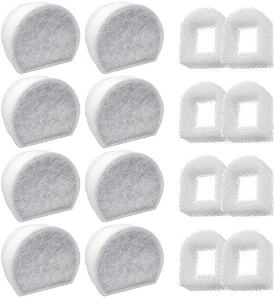 Filter- und Schwammsets Eignet sich für Katzenbecken - Eignet sich für Drinkwell 1/2 Gallone, 1 Gallone, 2 Gallone, Avalon, Pagoda, Sedona und Se...