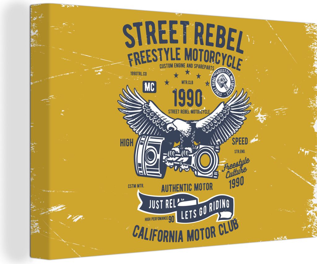 OneMillionCanvasses - Leinwandbilder - 140x90 cm, Motorrad - Oldtimer - Angebot, Wandbilder Kunstdruck Wanddekoration