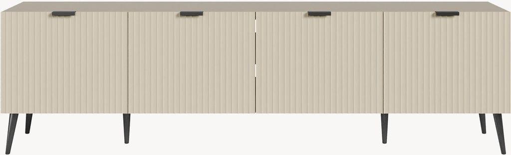 Fernsehschrank ‘Nand’ mit 4 Türen geriffelt 180 x 35 x 51 Produktbild 