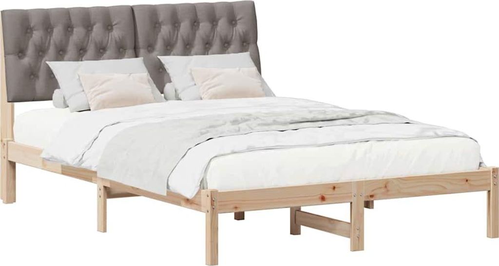 Bettgestell mit gepolstertem Kopfteil Braun 150 x 200 cm