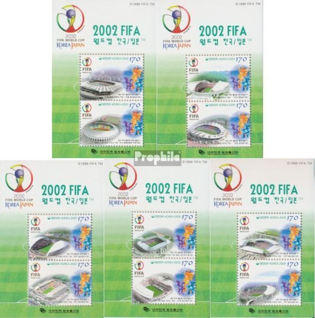 Briefmarken Süd-Korea 2000 Mi Block684-Block688 (kompl.Ausg.) postfrisch Fußball WM