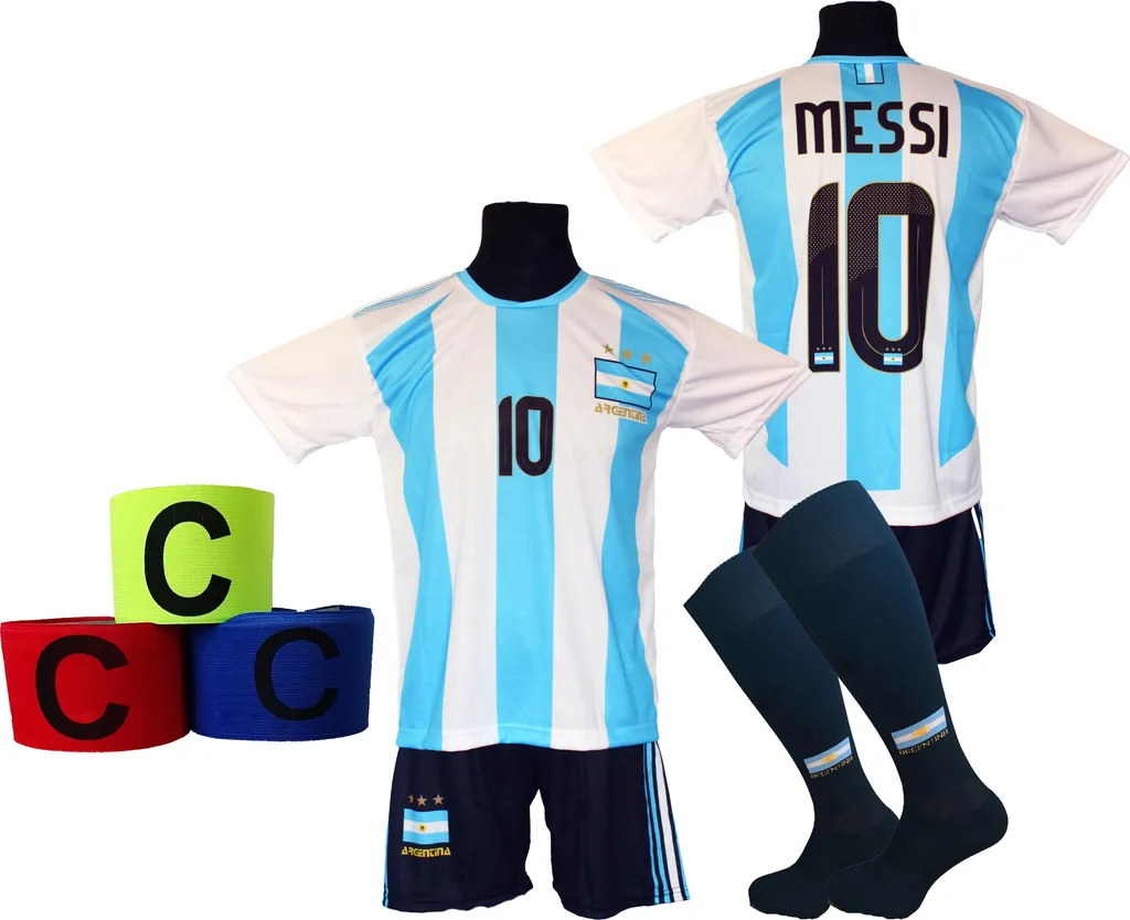 Set Maglia Argentina Messi WC22 Junior 164 + Fascia da Capitano